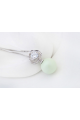 Collier perle blanche et cristal scintillant en argent sterling - Ref 22021 - 03