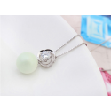 Collier perle blanche et cristal scintillant en argent sterling - Ref 22021 - 04