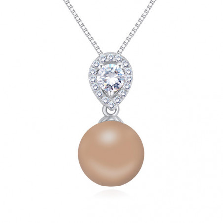 Collier pour femme en argent sterling avec pendentif boule