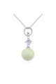 Parure bijoux fantaisie collier argent 925 avec pendentif boule - Ref 22050 - 02