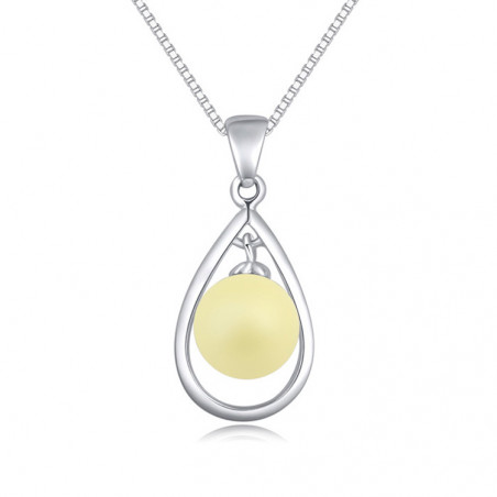 Collier femme pas cher en argent sterling joli pendentif j	aune