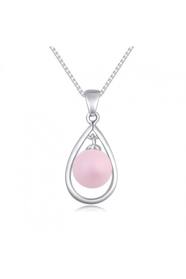 Collier chaine femme argent 925 pendentif boule rose - 22057 #1