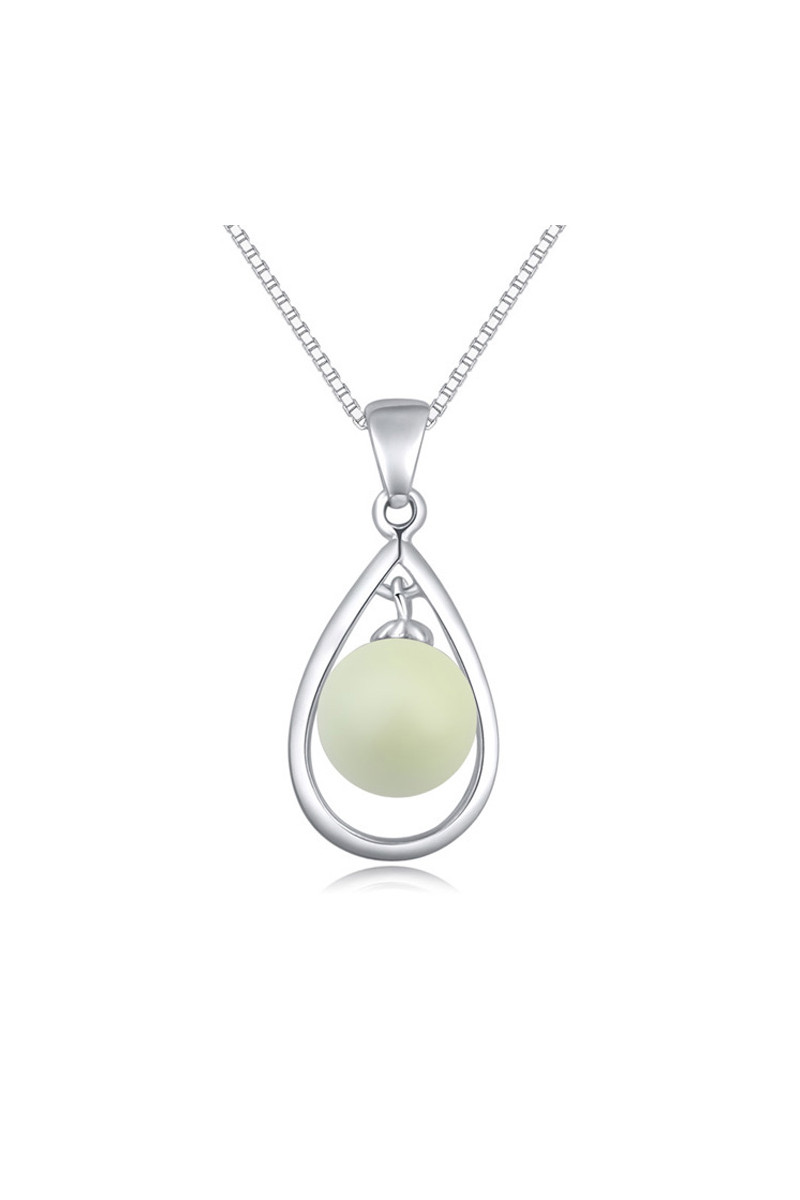 Collier femme argent joli pendentif boule bijoux tendance - Ref 22058 - 01