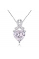 Collier avec pendentif cristal de roche en forme de cœur - Ref 22293 - 02