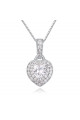 Collier luxe femme pendentif cœur cristal en argent 925 - Ref 22295 - 02