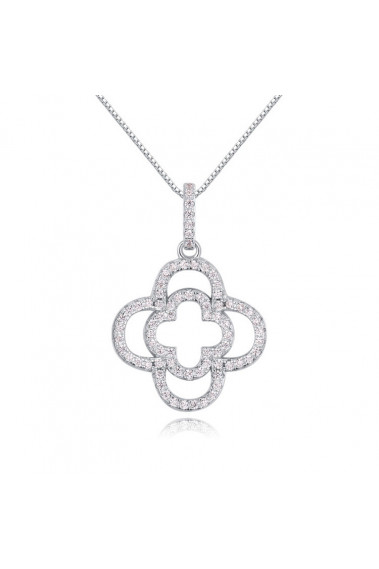 Collier original femme argent 925 pendentif en forme de fleur - 22534 #1