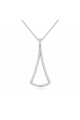 Collier femme argent en forme de triangle avec cristal blanc - Ref 22535 - 02