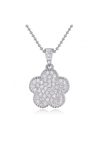 Collier avec pendentif en forme de fleur en argent sterling - 22538 #1