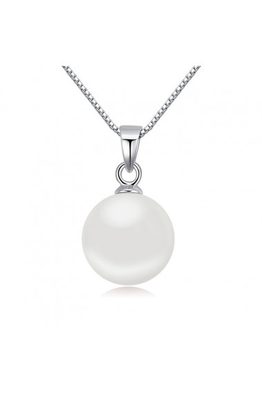 Collier fete des mere perle blanche chaîne en argent 925 - 23644 #1