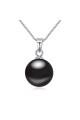 Collier noir femme tendance pas cher argent sterling - Ref 23645 - 02