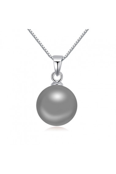 Pendentif femme boule gris collier femme argent 925 - 23646 #1