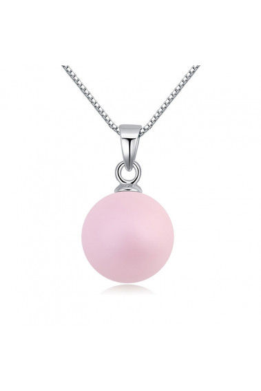 Collier femme argent avec jolie boule pendentif rose - 23649 #1