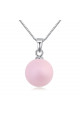Collier femme argent avec jolie boule pendentif rose - Ref 23649 - 02