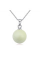 Collier femme avec perle blanche chaîne en argent 925 - Ref 23651 - 02