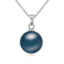 Pendentif femme collier en argent sterling avec boule bleu - Ref 23652 - 02