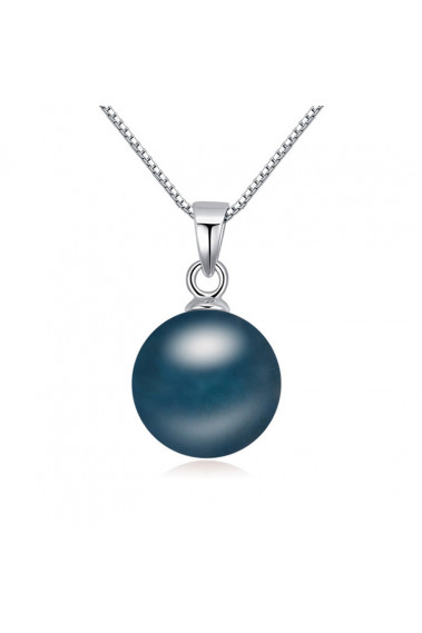 Pendentif femme collier en argent sterling avec boule bleu - 23652 #1