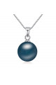 Pendentif femme collier en argent sterling avec boule bleu - Ref 23652 - 02