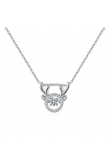 Collier boheme avec pendentif corne de cerf chaîne en argent - 28703 #1