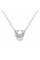 Collier boheme avec pendentif corne de cerf chaîne en argent - Ref 28703 - 02