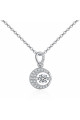 Collier de luxe pour femme en argent avec pendentif en cristal blanc - Ref 28704 - 02