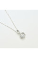 Collier de luxe pour femme en argent avec pendentif en cristal blanc - Ref 28704 - 03