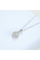 Collier de luxe pour femme en argent avec pendentif en cristal blanc - Ref 28704 - 04
