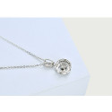Collier de luxe pour femme en argent avec pendentif en cristal blanc - Ref 28704 - 05
