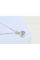 Collier de luxe pour femme en argent avec pendentif en cristal blanc - Ref 28704 - 05