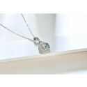 Collier de luxe pour femme en argent avec pendentif en cristal blanc - Ref 28704 - 06