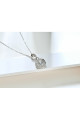 Collier de luxe pour femme en argent avec pendentif en cristal blanc - Ref 28704 - 06