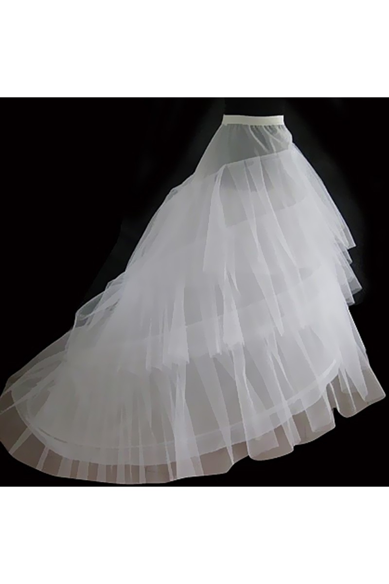 Beautiful white petticoat with train - Ref 8806C - 01