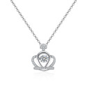 Collier en chaine argent sterling avec pendentif couronne royale - Ref 28706 - 02