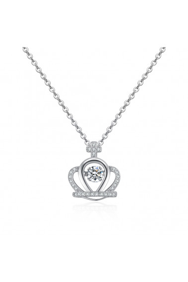 Collier en chaine argent sterling avec pendentif couronne royale - 28706 #1