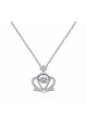 Collier en chaine argent sterling avec pendentif couronne royale - Ref 28706 - 02