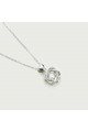 Collier pendentif double cœur entrelacé avec chaîne en argent - Ref 28707 - 03