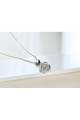Collier pendentif double cœur entrelacé avec chaîne en argent - Ref 28707 - 04