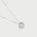 Collier pendule femme avec cristal blanc et chaîne forçat en argent - Ref 28709 - 03