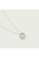 Collier pendule femme avec cristal blanc et chaîne forçat en argent - Ref 28709 - 03