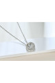 Collier pendule femme avec cristal blanc et chaîne forçat en argent - Ref 28709 - 06