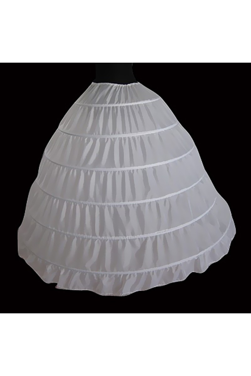 Jupon mariée blanc long avec 6 cerceaux - Ref 9306 - 01