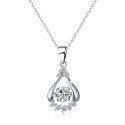 Pendentif argent femme original avec petite chaîne forçat - Ref 28956 - 02