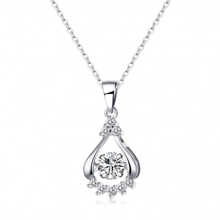 Pendentif argent femme original avec petite chaîne forçat