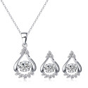 Ensemble bijoux femme tendance en argent sterling et cristal - Ref 28957 - 02