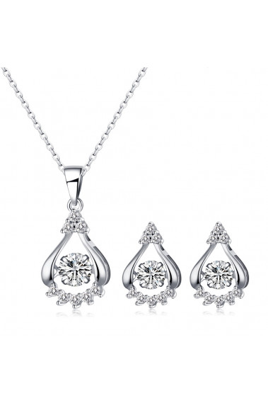 Ensemble bijoux femme tendance en argent sterling et cristal - 28957 #1