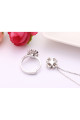 Ensemble collier et bague ajustable en argent 925 fleur - Ref 28958 - 05