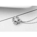 Collier fleur cristal pas cher avec chaîne à maille forçat en argent - Ref 28959 - 03