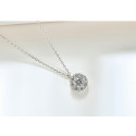 Collier boule de cristal en argent sterling à chaîne ajustable - Ref 28961 - 06