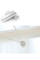 Collier pendule femme avec cristal blanc et chaîne forçat en argent - Ref 28709 - 08
