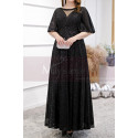 Sparkling Floor-Lenght Long Black Evening Dresses With Flared Sleeves - Ref L2231 - 04