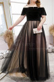 Two-Tone Tulle Skirt Designer Evening Gowns With Lacing Back - Ref L2233 - 04